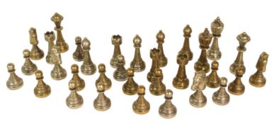 CHESS - 20TH CENTURY ITALFAMA METAL STAUNTON CHESS SET