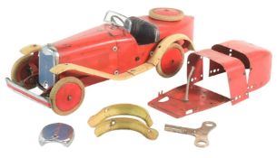1930S MECCANO NO 2 CONSTRUCTOR CAR IN CREAM / RED