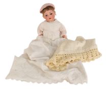 EARLY 20TH CENTURY GERMAN BISQUE HEADED DOLL