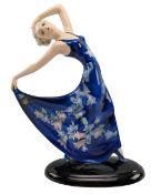 JOSEF LORENZL FOR GOLDSCHEIDER - ART DECO HAND PAINTED PORCELAIN CABINET FIGURINE