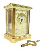 20TH CENTURY SWISS GILT METAL CARRIAGE CLOCK BY IGOR CARL FABERGE
