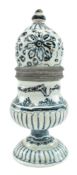 DELFT BELIEVED 18TH CENTURY BLUE & WHITE SUGAR CASTER