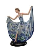 JOSEF LORENZL FOR GOLDSCHEIDER - ART DECO PORCELAIN CABINET FIGURINE OF DANCER