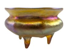 LOUIS COMFORT TIFFANY - FAVRILLE IRIDESCENT GLASS SALT CELLAR