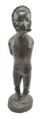 AFRICAN ABOLITIONIST CARVED WOOD FIGURE OF CHAINED & HOBBLED MAN