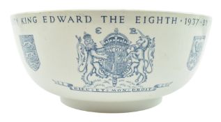 KEITH MURRAY FOR WEDWOOD - 1937 COMMEMORATIVE BOWL FOR KING EDWARD VIII