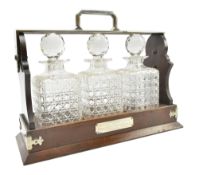 MAPPIN AND WEBB, LONDON - CIRCA 1919 OAK & SILVER PLATED TANTALUS