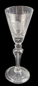 LOW COUNTRIES MID 18TH CENTURY HAND-ETCHED COMMEMORATIVE GLASS