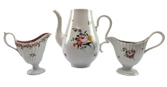 THREE BRISTOL OR PLYMOUTH 18TH CENTURY HARD PASTE PORCELAIN ITEMS