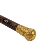 VICTORIAN 19TH CENTURY GOLD PINCH-BECK & COROMANDEL WALKING STICK