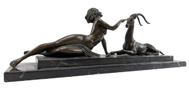 AFTER PIERRE LA FAGUAYS - SEDUCTION - ART DECO STYLE BRONZE SCULPTURE