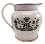 MID 19TH CENTURY SUNDERLAND LUSTRE CERAMIC 'CRIMEA' JUG