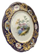 SEVRES PORCELAIN - LATE 18TH CENTURY HAND PAINTED ORNITHOLOGICAL PORCELAIN CABINET PLATE