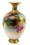 ROYAL WORCESTER - EARLY 20TH CENTURY HAND PAINTED PORCELAIN BUD VASE SIGNED J. LANDER