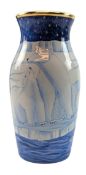 J. HORNE FOR MOORCROFT - ICE FLOE - LIMITED EDITION ENAMEL VASE, BOXED WITH CERTIFICATE