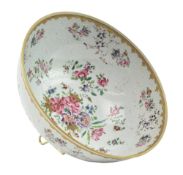 FRENCH SAMSON 19TH CENTURY ENAMEL & PAINTED PORCELAIN PUNCH BOWL