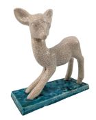GOLDSCHEIDER - ART DECO CERAMIC CABINET FIGURINE OF A FAWN DEER