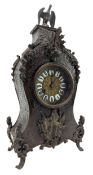 19TH CENTURY CONTINENTAL BRASS-MOUNTED MANTLE CLOCK