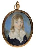 ATTR. GEORGE PLACE - CIRCA 1790 IVORY PORTRAIT MINIATURE OF ROBERT SUTTON, LATER CANNON OF RIPON