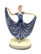 JOSEF LORENZL - ART DECO PORCELAIN CABINET FIGURINE OF A LADY