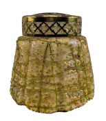 MANNER OF KRALIK - SECESSIONIST ART NOUVEAU GLASS POSY HOLDER VASE WITH FLOWER FROG