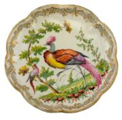 CHELSEA PORCELAIN - UNUSUAL 18TH CENTURY PORCELAIN TURKEY PLATE