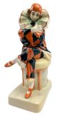 RUDOLF PODANY FOR GOLDSCHEIDER - PORCELAIN CABINET FIGURINE OF A PIERROT
