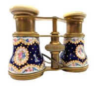 PAIR OF BYR, PARIS FRENCH 19TH CENTURY ENAMELLED & BRASS OPERA GLASSES