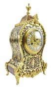 19TH CENTURY FRENCH BRASS & BOULLE WORK MANTEL CLOCK