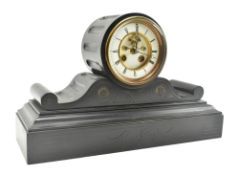 19TH CENTURY FRENCH SLATE AND MARBLE MANTEL CLOCK