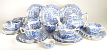 SPODE - 20TH CENTURY ITALIAN BLUE AND WHITE EARTHENWARE TEA SERVICE