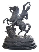AFTER THEODORE DORIOT - 19TH CENTURY SPELTER FIGURE OF HORSE RIDER