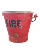 VINTAGE 20TH CENTURY RED PAINTED FIRE BUCKET