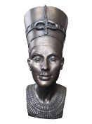 LATE 20TH CENTURY CONTEMPORARY RESIN EGYPTIAN NEFERTITI BUST