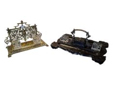 VICTORIAN PAPIER MACHE INK STAND & ANOTHER EXAMPLE