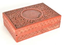 EARLY 20TH CENTURY CHINESE RED LACQUER BOX