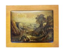 MID 19TH CENTURY VICTORIAN PAPIER MACHE LID TOP