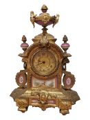 19TH CENTURY FRENCH ORMOLU AND ENAMEL MANTEL CLOCK