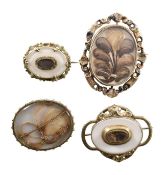 COLLECTION 19TH CENTURY MOURNING LOCKET BROOCHES