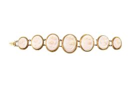 CARVED SHELL CAMEO PANEL BRACELET