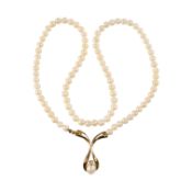HALLMARKED 9CT GOLD & CULTURED PEARL NECKLACE
