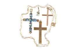 COLLECTION OF GOLD & GEM SET PENDANT NECKLACE & PENDANTS