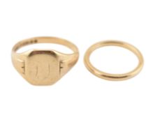 HALLMARKED 9CT ST CHRISTOPER PENDANT, CHAIN & TWO CROSS PENDANTS