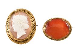 TWO 19TH CENTURY BROOCH PINS