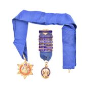 HALLMARKED GILT SILVER & ENAMEL MASONIC MEDAL & OTHER