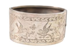 19TH CENTURY VICTORIAN STERLING SILVER BANGLE
