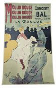 VINTAGE REPRODUCTION AFTER LAUTREC X MOULIN ROUGE THEATRE POSTER