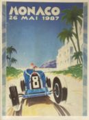 MONACO 1987 - VINTAGE POSTER ON CARD