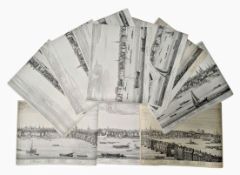 FIVE PANORAMIC SHEETS AFTER D. & N. BUCK'S PERSPECTIVE VIEWS OF CITIES...