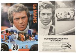 LE MANS 1971 - VINTAGE ADVERTISING POSTER FOR THE FILM DEPICTING STEVE MCQUEEN
